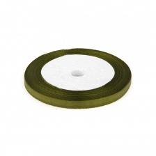 Декоративная лента атласная, ширина 6 мм, намотка 25 ярдов, цвет хаки (№055)