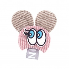 Аппликация 3D "Мышка", цвет грязно-розовый+серый, размер 37х42 мм