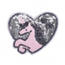 Термоаппликация "Единорог"с пайетками, размер 92х77 мм