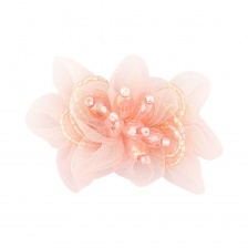 Аппликация с элементами из бисера, цвет розовый, размер 70х50 мм