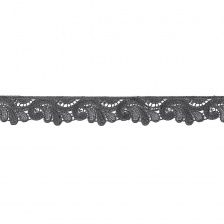 Кружево ажурное, красивая нежная гирлянда с резным краем, ширина 35 мм, цвет черный, намотка 15 ярдов