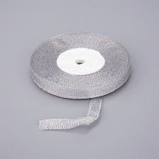 Лента люрикс, ширина 10 мм, цвет серебряный, намотка 25 ярдов