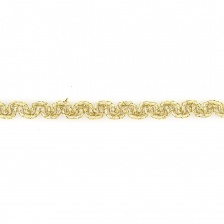 Тесьма отделочная металлизированная, ширина 7 мм, цвет золотой, намотка 15 ярдов