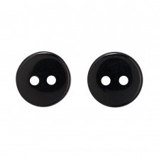 Пуговица пластиковая на два прокола, размер 18L, цвет черный