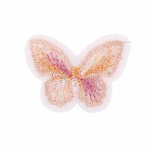Аппликации бабочки из капрона, размер 33х24 мм  цвет персиковый