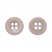 Пуговица пластиковая на четыре прокола, светло-серая, 34L