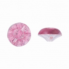 Пуговица на полуножке, размер 20L, в форме полусферы, цвет грязно-розовый прозрачный