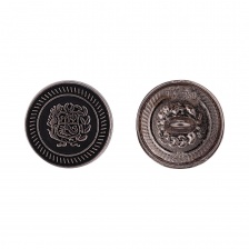 Пуговица металлическая на ножке, размер 28L, цвет темный никель/черный