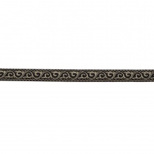 Жаккардовая лента, ширина 16 мм, намотка 10 м, цвет черный+золотой