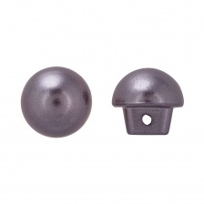 Пуговица пластиковая на ножке, в форме полусферы, серого цвета, размер 18L