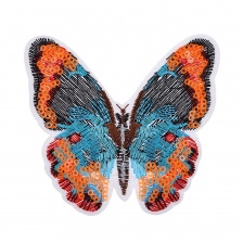 Термоаппликация "Бабочка" с пайетками, размер 92х50 мм