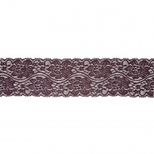 Кружево эластичное, ширина 80 мм, цвет коричневый, намотка 15 ярдов