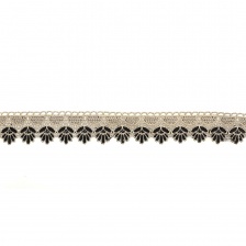 Кружево ажурное, ширина 45 мм, цвет золотой+черный, намотка 10 ярдов