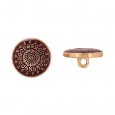 Пуговица металлическая на ножке, золото/бордо, 28L