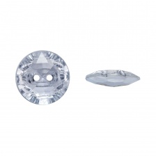 Пуговица пластиковая на два прокола "Кристалл", прозрачная белая, 28L
