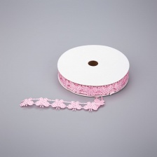 Декоративная лента из бабочек, цвет розовый, ширина 20 мм, намотка 20 ярдов