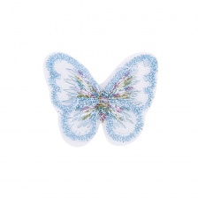 Аппликации бабочки из капрона, размер 37х28 мм цвет голубой