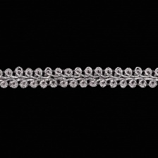 Тесьма отделочная металлизированная, ширина 11 мм, цвет серебро, намотка 15 ярдоВ