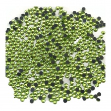 Стразы термоклеевые стеклянные SS16, форма круг, цвет салатовый (908), 1440 шт/уп