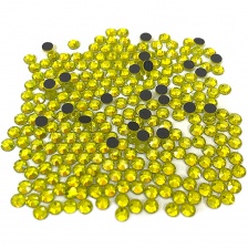 Стразы термоклеевые стеклянные SS16, форма круг, цвет лимонный (932), 1440 шт/уп