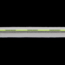 Декоративная тесьма отделочная лампасная со стразами, цвет белый+зеленый, ширина 30 мм, намотка 50 ярдов