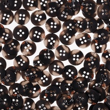 Пуговица пластиковая на четыре прокола, размер 24L, цвет черный