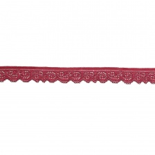 Кружево эластичное, ширина 25 мм, цвет бордовый, намотка 15 ярдов
