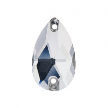 Стразы пришивные стеклянные Капля, цвет белый прозрачный, размер 11*18 мм