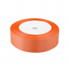 Лента атласная, ширина 25 мм, намотка 25 ярдов, цвет ярко-оранжевый (№022)
