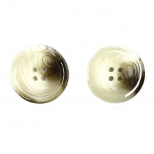 Пуговица пластиковая на четыре прокола, размер 44L, цвет шампань+серый