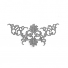 Термоаппликация орнамент, цвет серебряный, размер 230х107 мм