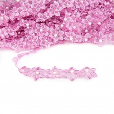 Цветочки из капроновой ленты, размер 30 мм, намотка 20 ярдов, цвет сиренево-розовый (№34) 