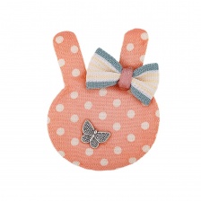 Аппликация 3D "Зайчик", цвет грязно-розовый, размер 45х55 мм