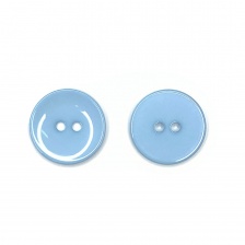 Пуговица пластиковая на два прокола, размер 40L, цвет голубой