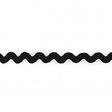 Декоративная тесьма вьюнок, ширина 8 мм, намотка 25 метров, цвет черный (№20)