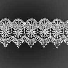 Кружево ажурное, нежная воздушная гирлянда с резными краями, ширина 120 мм, цвет белый, намотка 15 ярдов