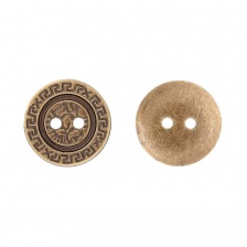 Пуговица пластиковая на два прокола, бронзовая, 20L