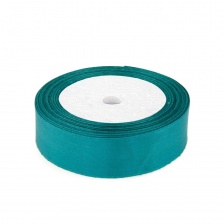 Декоративная лента атласная, ширина 25 мм, намотка 25 ярдов, цвет изумрудный (№115)