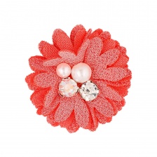 Цветочки декоративные, цвет кораловый, размер 40 мм, 