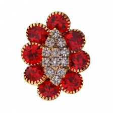 Пуговица металлическая на ножке, размер 17ммх24мм, цвет красный