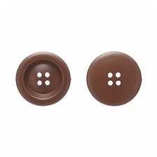 Пуговица пластиковая на четыре прокола, размер 44L, цвет кофейный