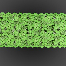 Кружево эластичное, ширина 140 мм, цвет салатовый, намотка 15 ярдов