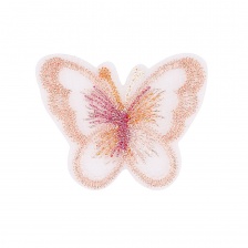 Аппликации бабочки из капрона, размер 45х35 мм  цвет персиковый