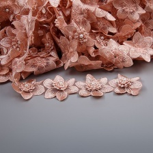 Цветочки из капроновой ленты, ширина 60 мм, намотка 20 ярдов, цвет капучино (№ 17)