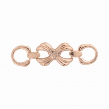 Декоративное украшение пришивное металлическое, цвет золото+белые стразы, размер 75х20 мм