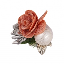 Композиция цветочная на фетровой основе, цвет персиковый, размер 45 мм, 