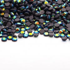 Стразы термоклеевые акриловые SS10, цвет голубой радужный (голография), 500 гр/уп