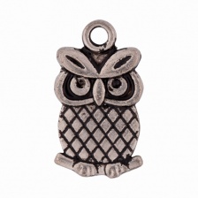 Подвеска металлическая "Сова", цвет темный никель, размер 11х17 мм