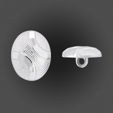 Пуговица пластиковая на ножке, размер 34L, цвет серебряный