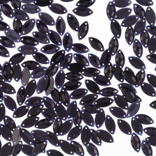 Стразы пришивные акриловые, форма лодочка, цвет черный, размер 5*12 мм